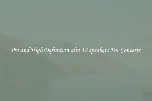 Pro and High Definition alto 12 speakers For Concerts 