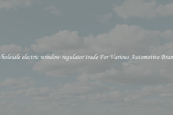 Wholesale electric window regulator trade For Various Automotive Brands